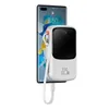 Baseus Qpow Digital Display powerbank z szybkim ładowaniem 10000mAh 22,5W QC/PD/SCP/FCP z wbudowanym kablem USB-C biały